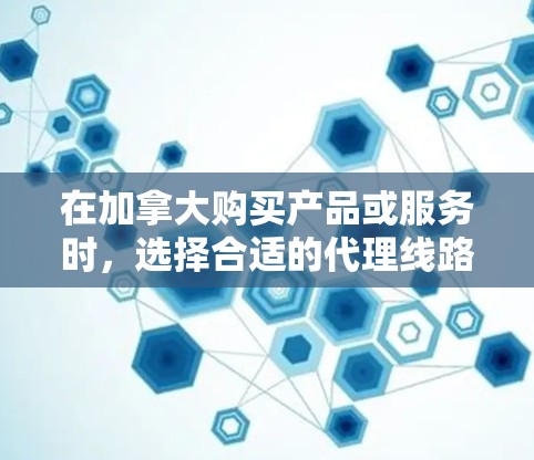 在加拿大购买产品或服务时，选择合适的代理线路是非常重要的。以下是关于加拿大代理线路的一些关键信息