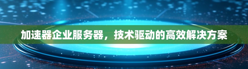 加速器企业服务器,技术驱动的高效解决方案 加速器企业服务器,技术驱动的高效解决方案